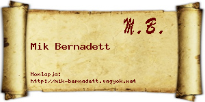 Mik Bernadett névjegykártya